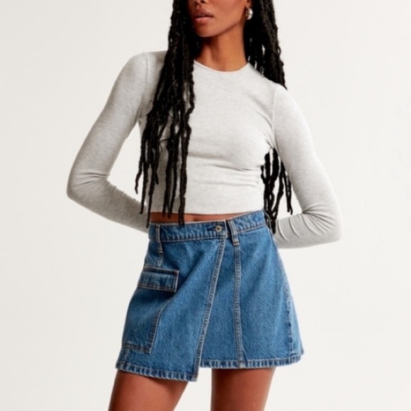 ABERCROMBIE MINI DENIM CARGO SKIRT SIZE 12 - Picture 9 of 11